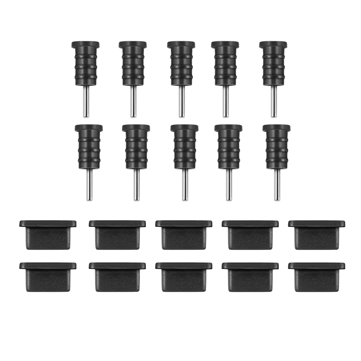 UKCOCO 10 Pairs USB Type Anti Dust Protective Cover Silicone Port Plug Cover(Black)